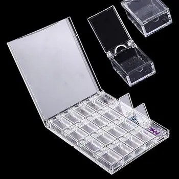 

20 Grids Clear Display Case Organizer Holder For Jewelry Nail Rhinestone Beads Box Acrylic Makeup Organizer Nail Art Storage Box