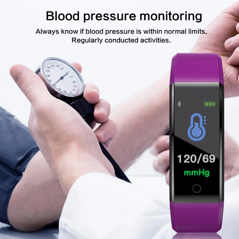 ID115 Plus Smart Wristbands Health Monitor Heart rate/Blood Pressure/Pedometer Bluetooth Waterproof Sports Bracelet Band PK M3
