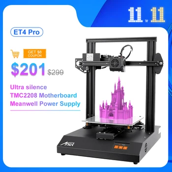 

Новый бесшумный 3d принтер Anet ET4 Pro Reprap Prusa i3 DIY Kit с 256 микрошагами TMC2208 Шаговый драйвер с автоматическим само