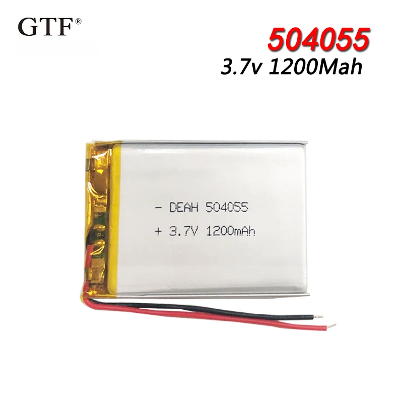 

504055 3.7V 1200mAh Lithium Polymer Li-Po li ion Rechargeable Battery For mp3 mp4 mp5 GPS DVR Bluetooth speaker toy Lipo cell