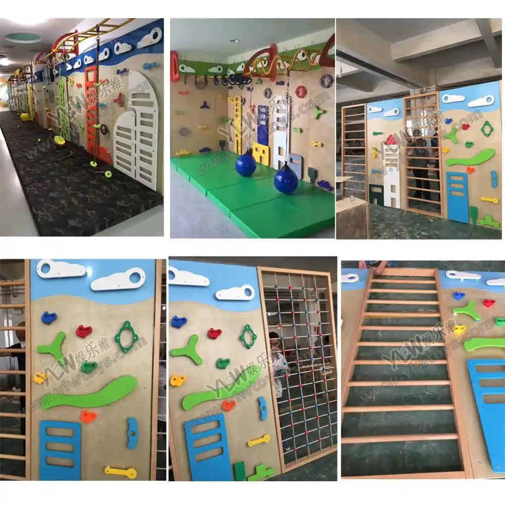 Personalizado Hecho Ninos Escalada Pared Mecedora Patio De Juegos