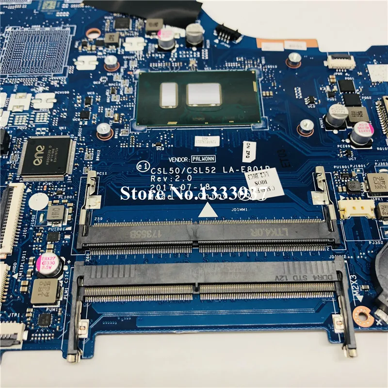 CSL50/CSL52 LA-E801P I3-7130U for HP 15-bs060wm 15-bs Series Laptop motherboard L03792-601 L02827-601 SR3JY Mainboard