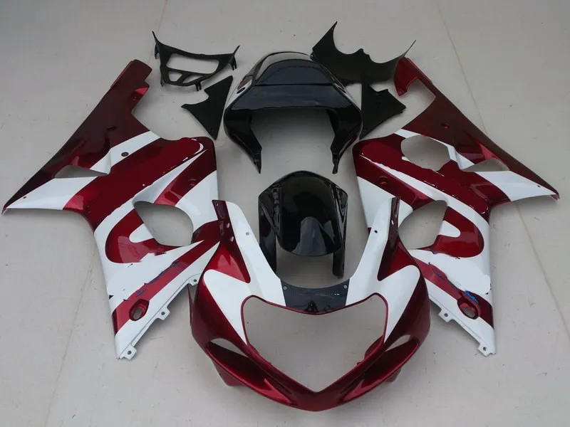 Топ-Номинальная Обтекатели Кузов для GSXR1000 2001 2002 2003 GSXR 1000 K2 00 01 02 ABS белые красные