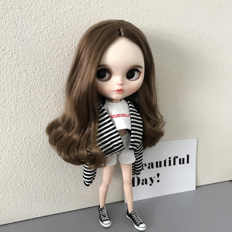 Одежда Blythe 1 шт. футболка + полосатый пиджак и шорты для кукол аксессуары (куклы ob