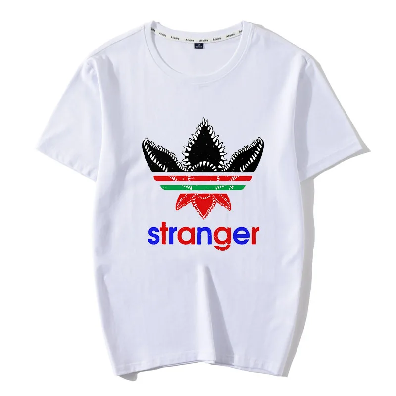 

New 2019 Stranger Things Men Cotton T Shirt Eleven Demogorgon Upside Down Design T-shirt Cool Fashion Man Tshirt Tops Dropship