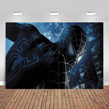 

Comics Superhero Avengers Spiderman Photography Backdrop Children 1st Birthday Photo Prop Studio Backdrop Background