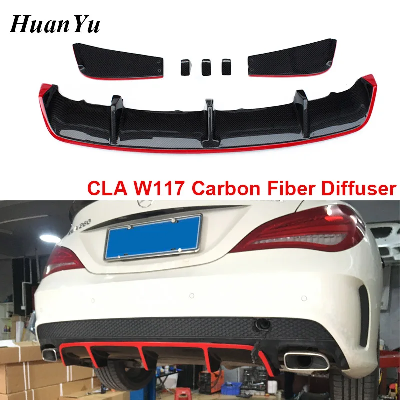 Диффузор для заднего бампера из углеродного волокна W117 Mercedes benz CLA Class Lips AMG посылка