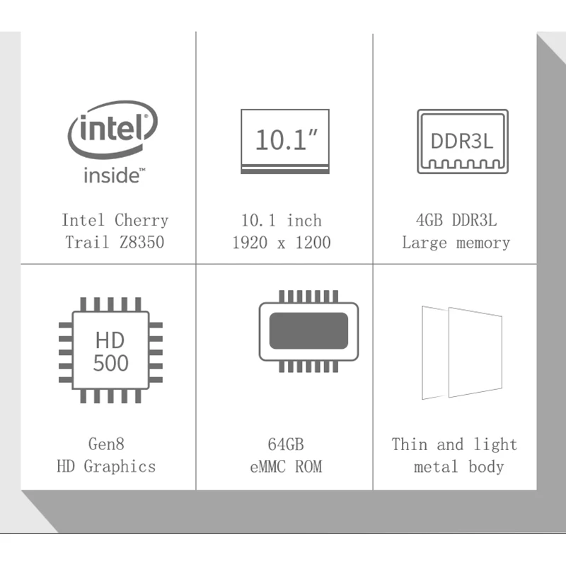 Jumper Ezpad 7 2 in 1 Tablet Pc 10.1 inch Fhd Ips Screen Intel Cherry Trail X5 Z8350 4Gb Ddr3 64Gb Emmc Windows 10 Tablet Pc