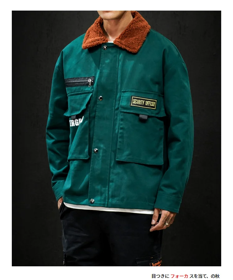 BQODQO, зимняя армейская уличная куртка, Мужская одежда, осенняя куртка в стиле милитари для колледжа, куртки в стиле хип-хоп с отложным бархатным воротником, пальто для мужчин