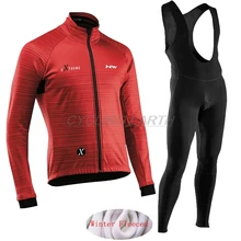 NW зимняя одежда для велоспорта Мужская Джерси тепловой флисовый костюм Northwave Открытый велосипед MTB Одежда комбинезон Теплый комплект гелевая накладка