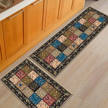 

Green Plant Long Kitchen Bathroom Carpet Doormat Hallway Bath Mat Kitchen Mat Anti-slip Modern Area Rugs Living Room Decor
