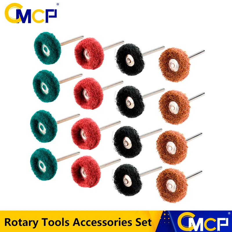 Mini Brush Scouring Pad Abrasive Wheel Nylon Fiber Grinding Sanding Head Buffing Polishing Wheel 3mm Shank