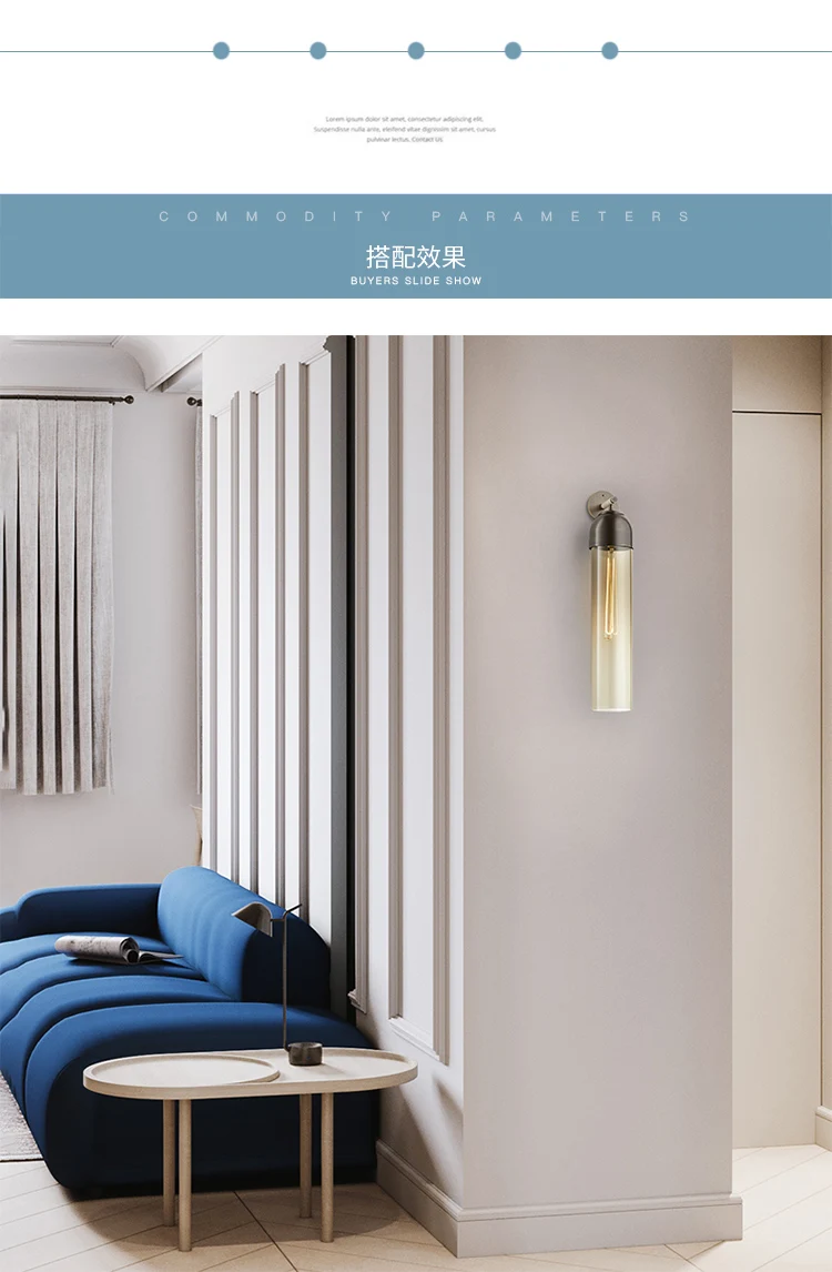 Постмодерн минималистичный светодиодный настенный светильник из голубого стекла в стиле арт-деко дизайнерская гостиная прихожая