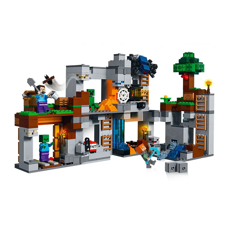 TOP 2019 New Assembled Building Blocks Compatible with Legoing Minecting 21147 Rock Low Adventure Minec