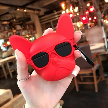 

Cute Bulldog Earphone Case For Huawei Freebuds 3 Cover Silicone Cartoon Headphone Case Box For Huawei Freebuds 3 With Keychain