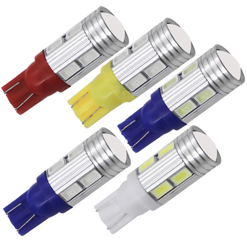 

5PCS T10 5630 LED Car Bulb The width lamp Lens Light T10 W5W 10SMD Reading Light License Plate Light auto matic wedge stop lamp