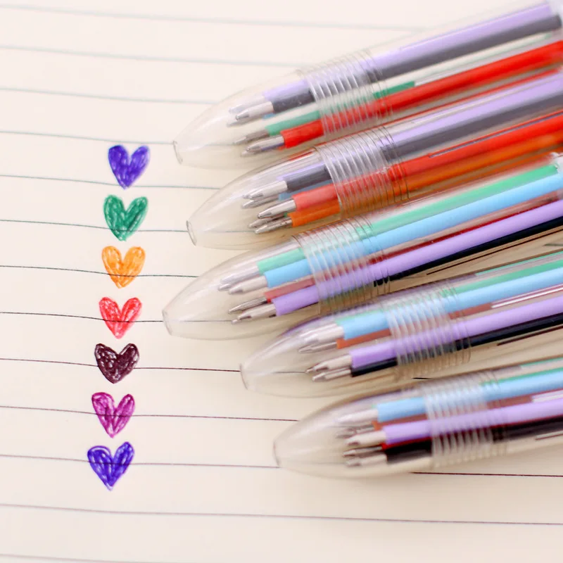 1pc Creative cute cartoon multicolor ballpoint pen multi-function 6colorS personality oil stationery | Канцтовары для офиса и
