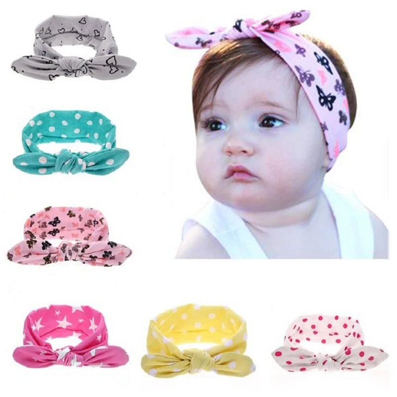 Rabbit Ear Baby Girl Headbands Infant Turban Baby Hair Accessories Bows
