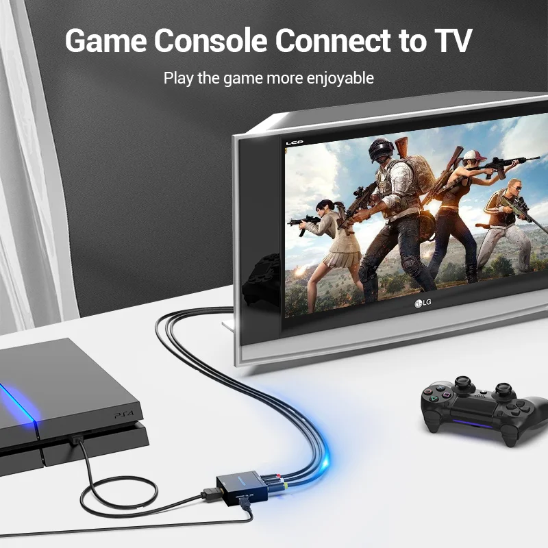 Vention HDMI to AV  HDMI to RCA CVBS L/R  , 1080P HDMI ġ, TV ڽ AV HDMI ̴ USB  ̺ 