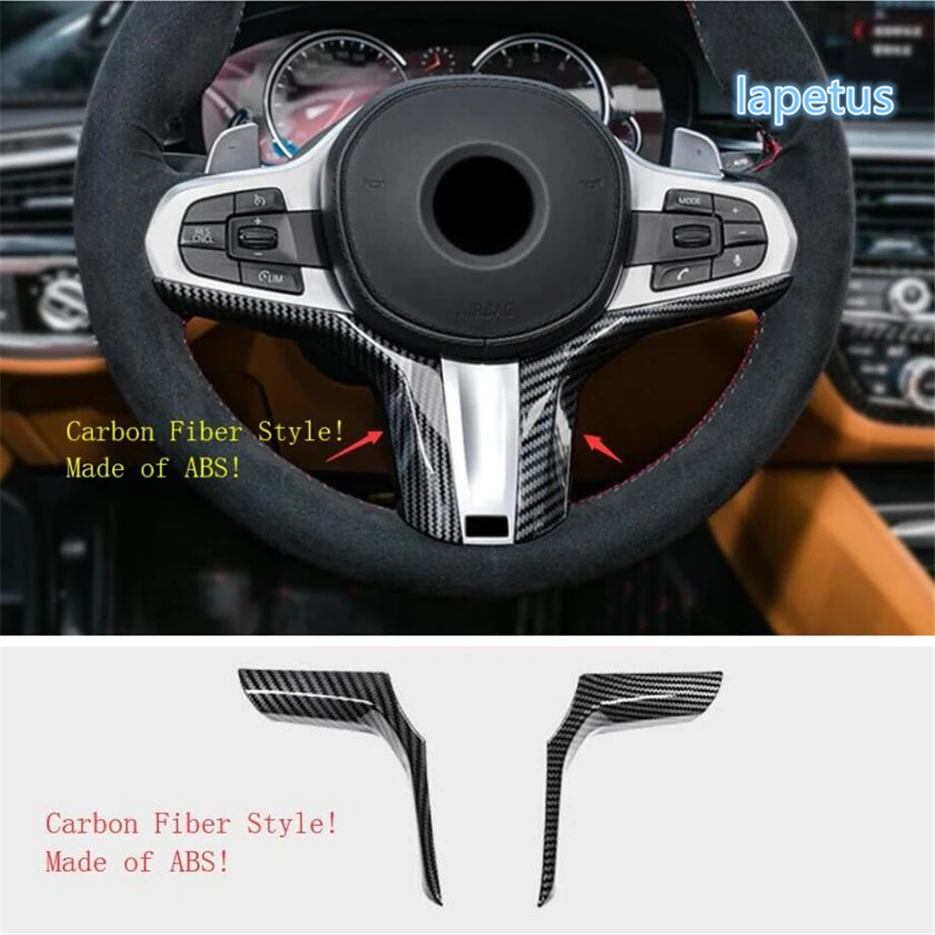 

Lapetus Auto Steering Wheel Decoration Frame Cover Trim 2 Pcs / Set Fit For BMW X3 G01 2018 2019 ABS Carbon Fiber Look