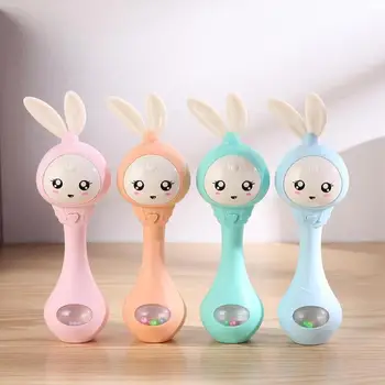 

Musical Flashing Baby Rattles Infant Bells Juguetes Rabbit Hand Bells Rattles Newborn Baby Toy Early Educational Baby Toys 0-12M
