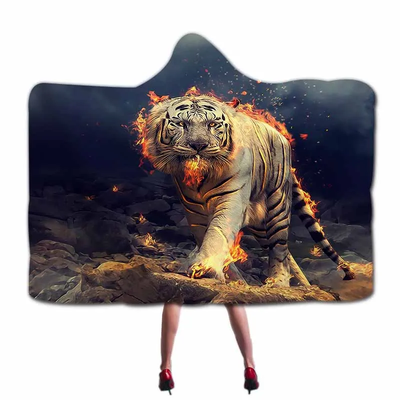 COLOR 6 Holy animals Tiger одеяло с капюшоном для взрослых и детей, микрофибра, толстовка с капюшоном, одеяло, офисное одеяло для короткого сна, для игр, носимая шаль, накидка - Цвет: COLOR 6