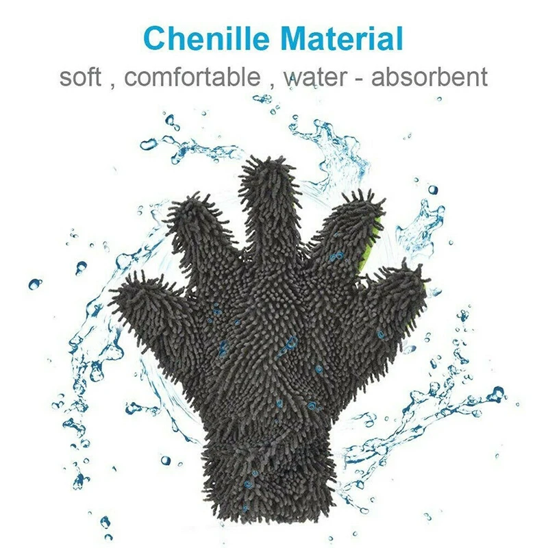 

Two-Side Car Washing Mitt Cleaning Tools 5-Finger Exterior Interior Home Gloves