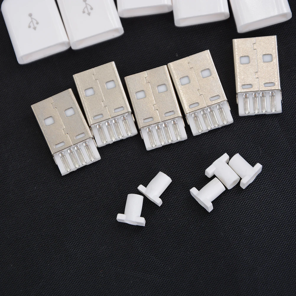 5X тип A штекер 4 контактный Мужской адаптер USB 2 0 припой разъем черная крышка