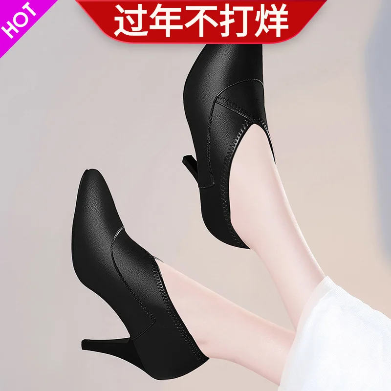 

2019 New Style Korean-style Versatile Fashion Spring Shoes Mom Spring And Autumn Autumn High-Heel Thin Heeled Pointed Shoes WOME