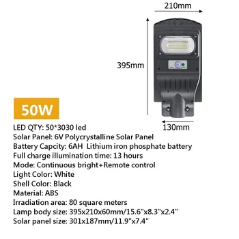 

Smuxi 50 100 150 LED 3030 High-brightness chip LED Solar Street Light Outdoor Lighting Security Lamp Motion Sensor Street Lamp
