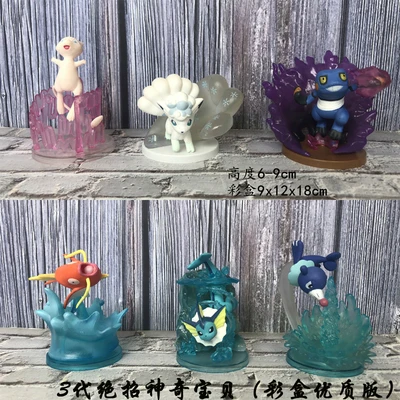 6 шт./компл. Покемон Пикачу Flareon Eevee Литтен аниме Рисунок Модель игрушка в подарок для детей - Цвет: sandai