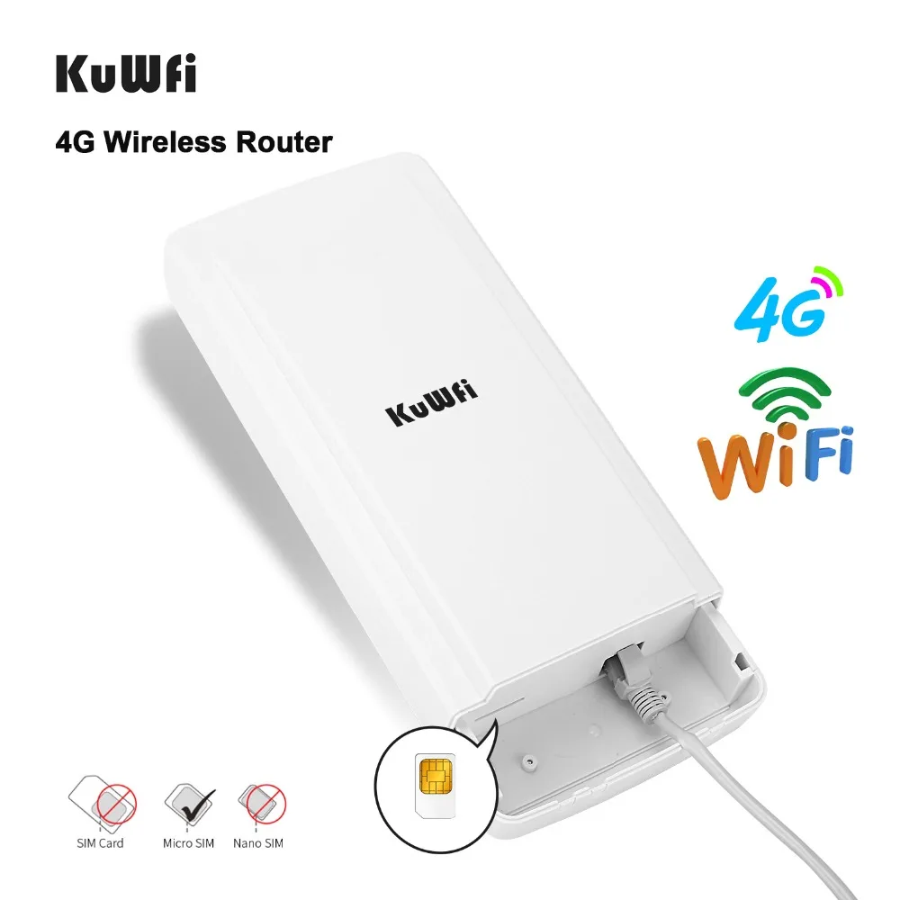 Уличный 4G Wi Fi роутер KuWFi CAT4 150 Мбит/с беспроводной водонепроницаемый CPE