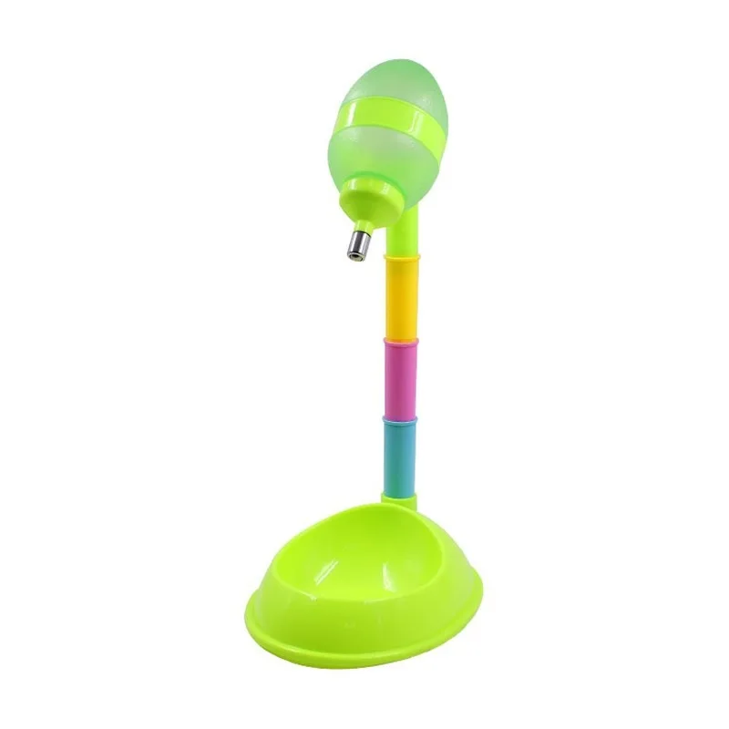 Single seat green Питейные фонтаны для собак, питатель для домашних животных, раздел для питья плюшевой воды, высокий чайник для воды, вертикальное автоматическое устройство для кормления кошек - Цвет: Single seat green