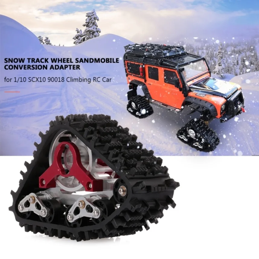 

RC Car Upgrade RC Car Part Snow Track Wheel Snow Tire Sandmobile Conversion Adapter for 1/10 SCX10 90018 Climbing RC Car