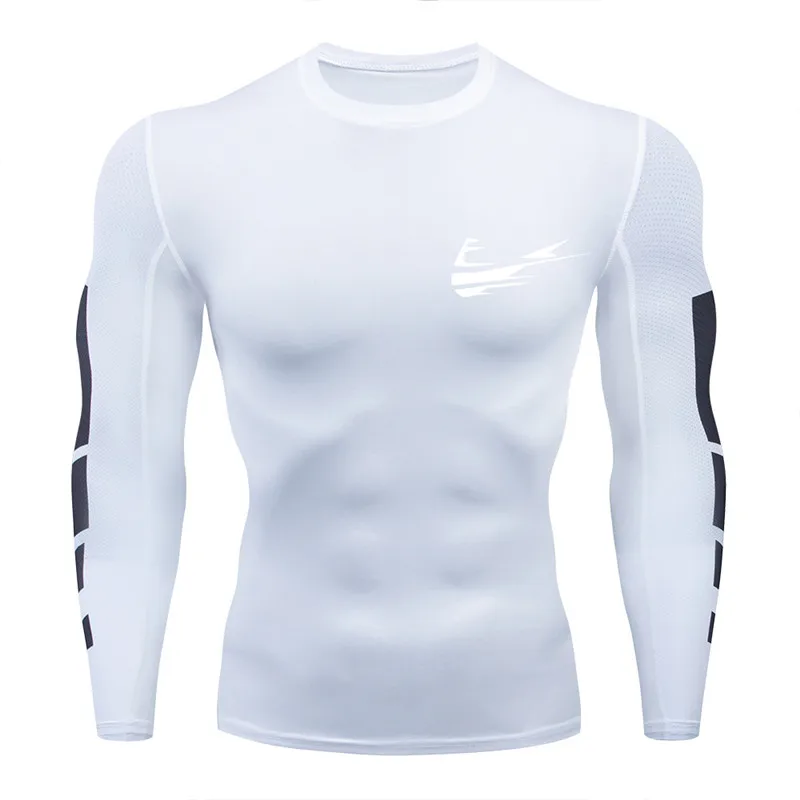 Новая брендовая мужская футболка для фитнеса и бега, компрессионная и быстросохнущая футболка для фитнеса и бега