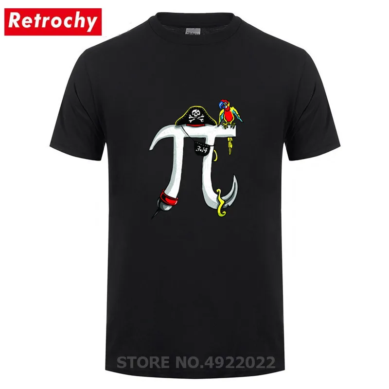 

Pirate King Pi t shirt Day Pi-rate t-shirt Pi rate kids creative cartoon cotton short sleeve interesting parrot tshirt male tops