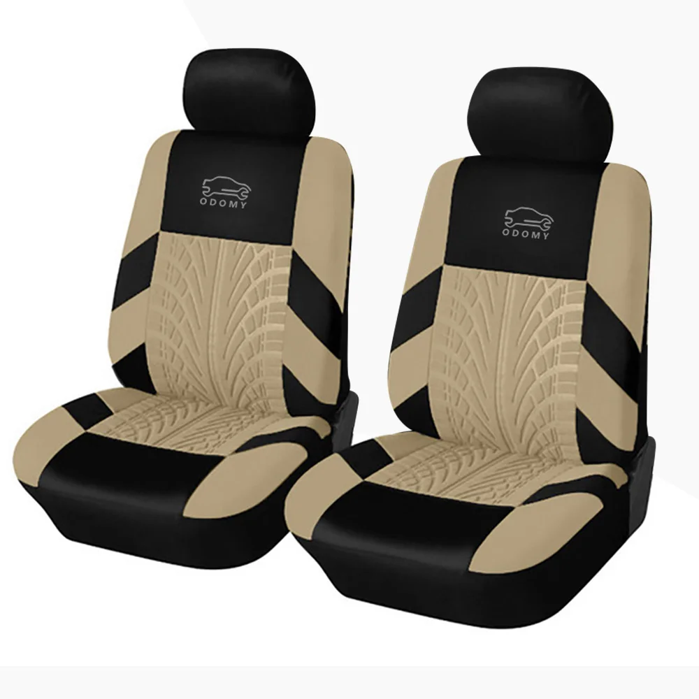 Набор чехлов для автомобильных сидений, поддержка универсальных автомобильных нескользящих дорожек для шин, стильный протектор для сидений, подходит для большинства аксессуаров для декора автомобиля - Название цвета: Beige Black