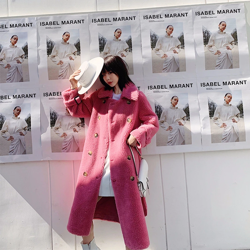 Beste 2019 lange Wollen Winterjas Vrouwen dikke Double Breasted jas Plus size herfst en winter nieuwe aankomst 8 kleuren