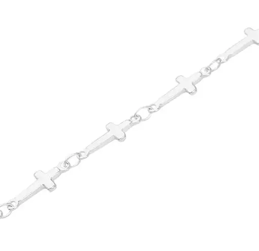 1 метр новые рекламные Donot Fade нержавеющая сталь 5*13 мм крест цепи ожерелье браслет для мужчин и женщин ювелирных изделий Аксессуары - Цвет: Silver