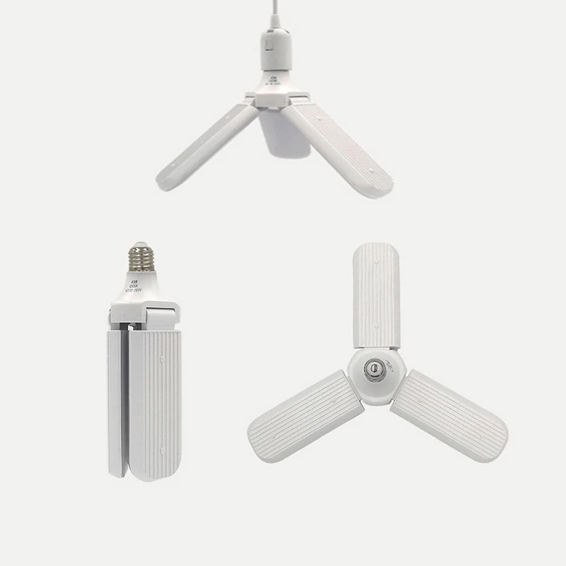 

E27 LED Bulb 96-265V 60W 45W Super Bright Foldable Fan Blade Angle Adjustable Ceiling Lamp Home Energy Saving Lights LED Lamp