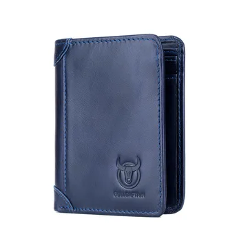 

BULLCAPTAIN Men Retro Leather Short Anti-Theft Brush Wallet Business Casual Multifunction Card Holder Card Holder