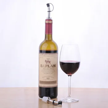 

Stainless Steel Wine Bottle Stopper with Cap Household Oil Pourer Wine Spout Dispenser for Bars WB2139