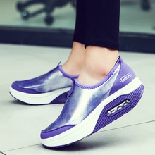 Женская прогулочная обувь; женская обувь из искусственной кожи на танкетке; обувь для танцев; обувь для похудения без шнуровки; женские уличные кроссовки; размеры 34-40