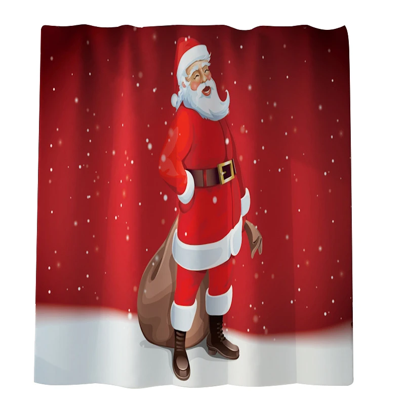1 Merry Рождественский набор для ванной Снеговик Дед Мороз Санта колокольчик лося узор водонепроницаемый Душ занавес аксессуары для ванной комнаты - Цвет: 1