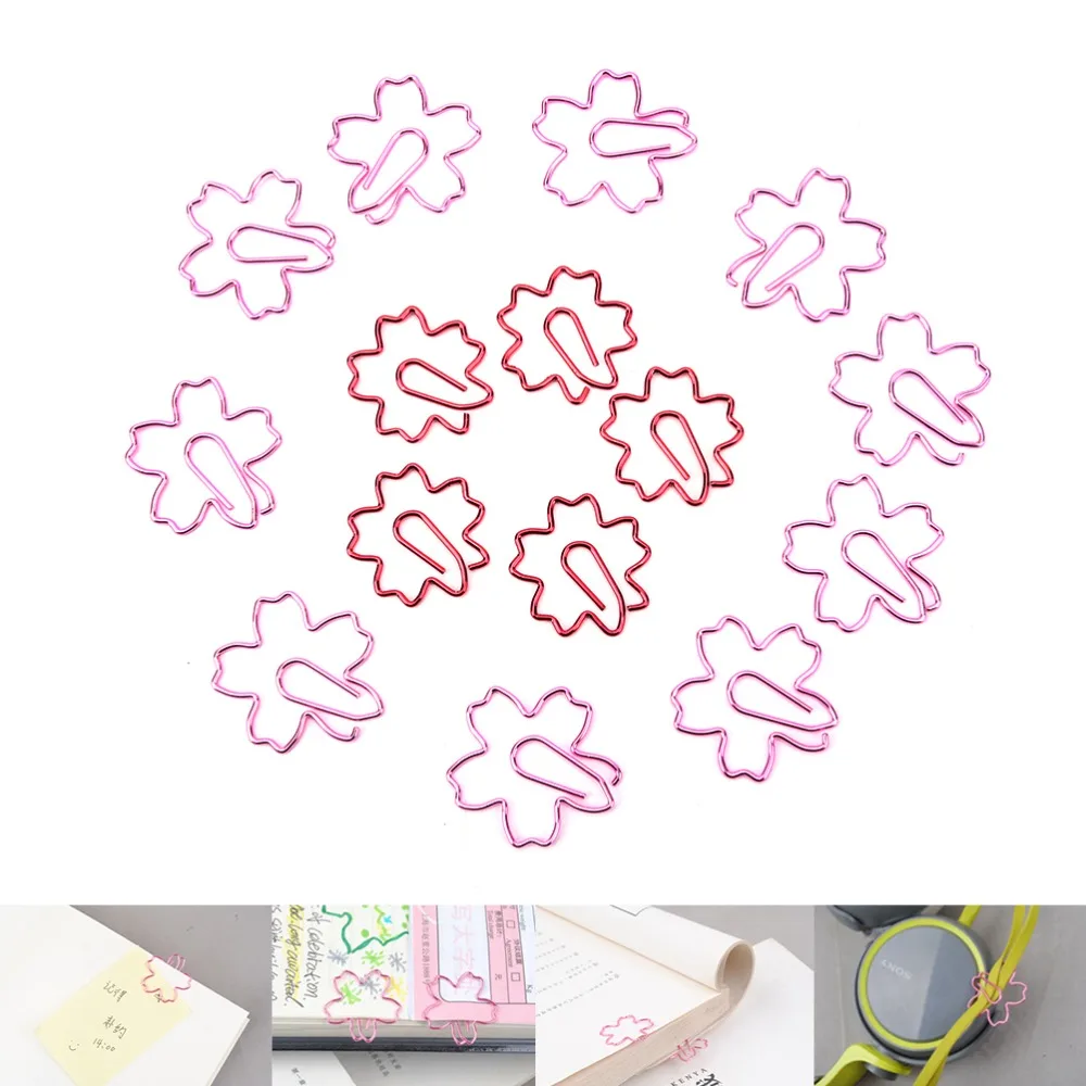 Hot Sale Cute   Cherry Blossom Flowers Paperclips Clips for Book Markers Planners Paper Clips Bookmark