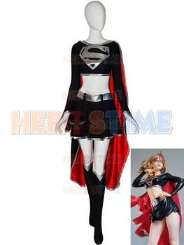 

Newest Dark Supergirl Cosplay Costume Suit Spandex Zentai Suit Cosplay Dress Supervillain Costume