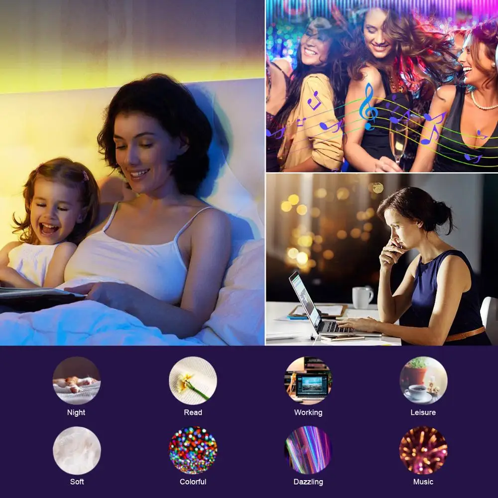 Смарт лампа Светодиодная Tuya Smart Life 5/10/15 м 5050 RGB Wi Fi|Управление умным домом| |