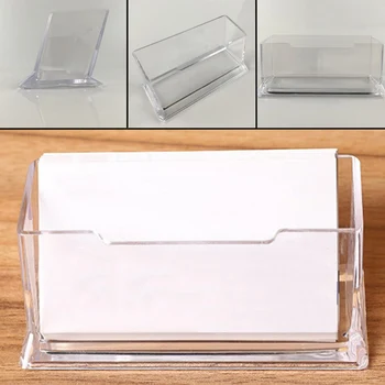 

1Pc Clear Desktop Business Card Holder Desk Office Organizer Display Stand Acrylic Office Supplies Desk Accessories