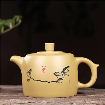 

Yixing recommended undressed ore section bar teapot manual sculpture mud birds well