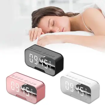 

Portable LED Mirror Digital Wireless Bluetooth Speaker Alarm Clock Multifunction MP3 FM Radio Household Elegant Decoration Bedro